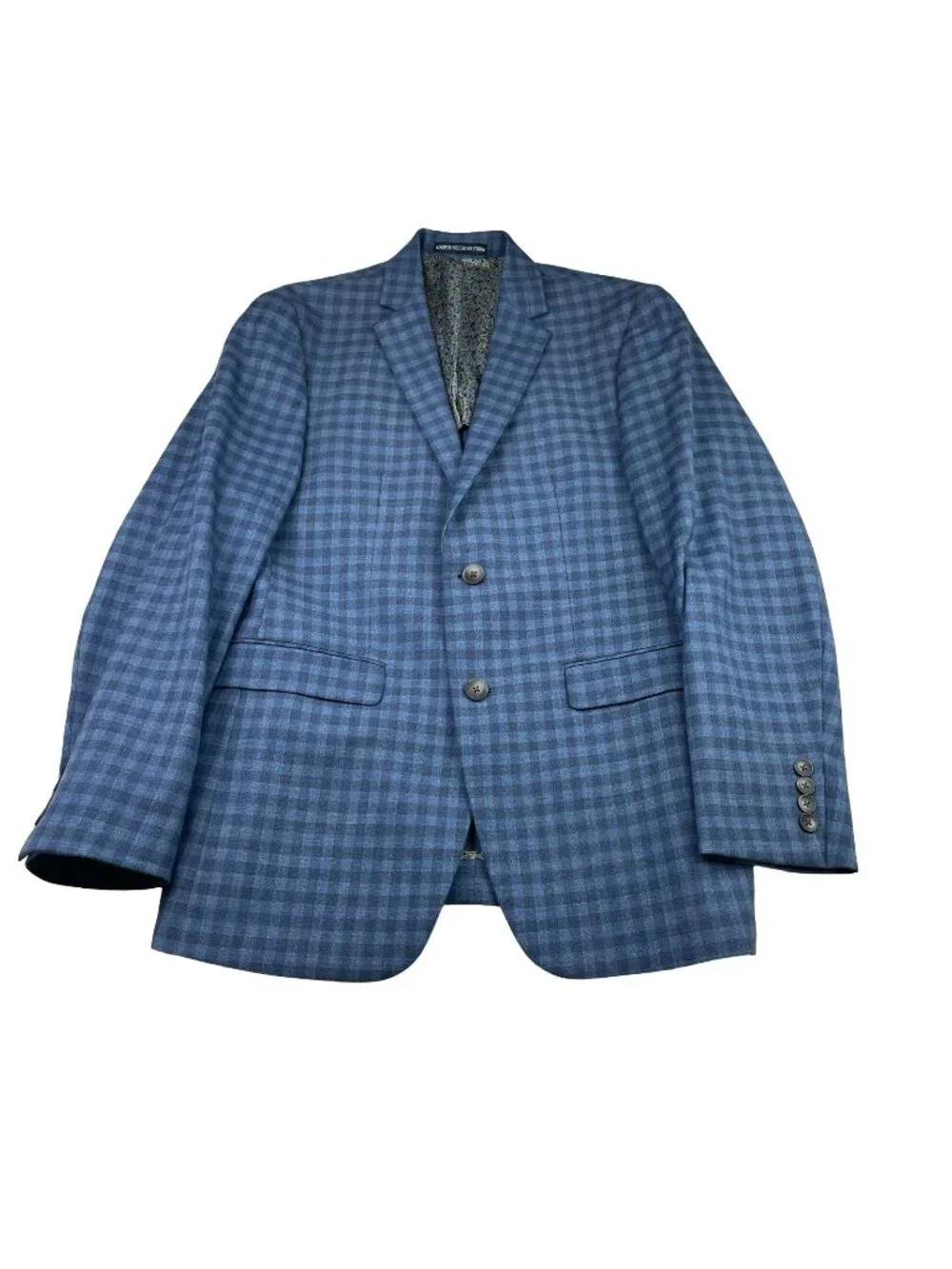 Penguin Men’s Wool Blend 2-Button Blazer Jacket Blue Check Plaid • 38R
